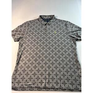 William Murray Golf Polo Shirt Mens XL X-Large Geometric Print Gray Green. NICE!